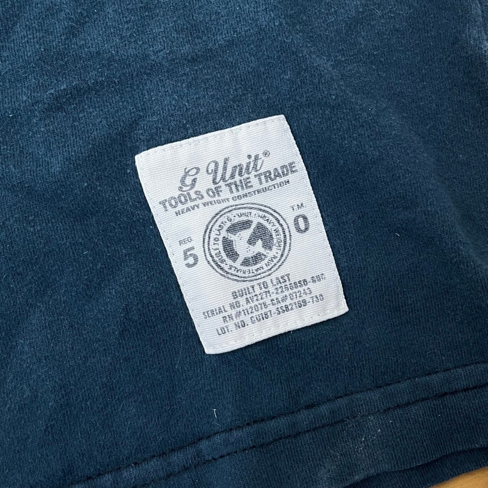 Vintage G-Unit Fifty Long Sleeve T-Shirt Navy Blue Mens Large 50 Cent y2k vtg